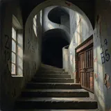 Stairwell to Nowhere by Iron Vault — Metal Dark cover art on WeavyAudio