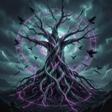 Nightfall on Yggdrasil by Golden Bloom — Nordic Bass Dark cover art on WeavyAudio