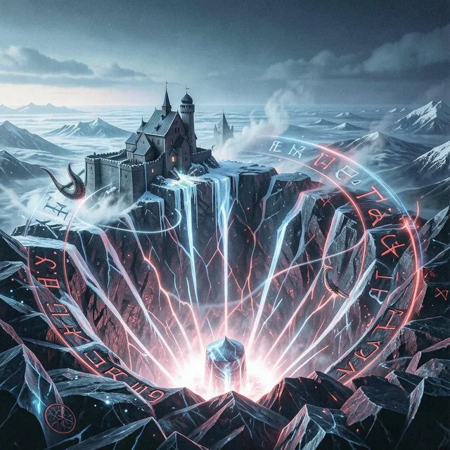 Horizon of the Fallen Runes 2 by Satellite & Harbor — Nordic Bass Dark cover art on WeavyAudio