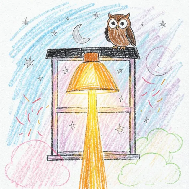 Lampa w oknie rośnie – Gwiazdki i Księżyc, okładka