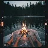 Fires on the lake, two shadows on the shore by Elin & Fjorde — Nordic Bass Uplifting cover art on WeavyAudio