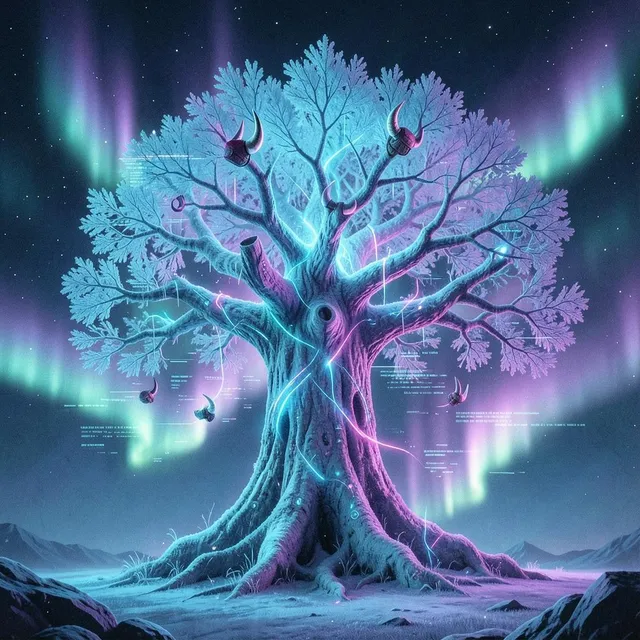 Cyber Yggdrasil Overdrive 2 by Hollow Mirage — Nordic Bass Dark cover art on WeavyAudio