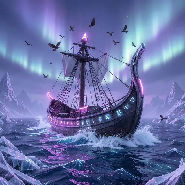 Neon Valkyrie Overdrive 2 by Ember & Meridian — Nordic Bass Dark cover art on WeavyAudio