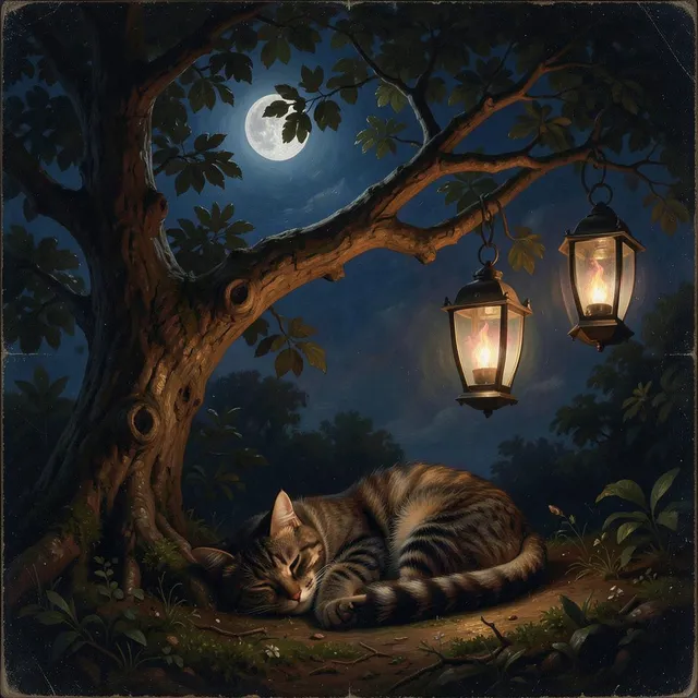 Lampki nocne wisi na drzewie 2 by Gwiazdki i Księżyc — Kids & Fairy Tale Calm cover art on WeavyAudio