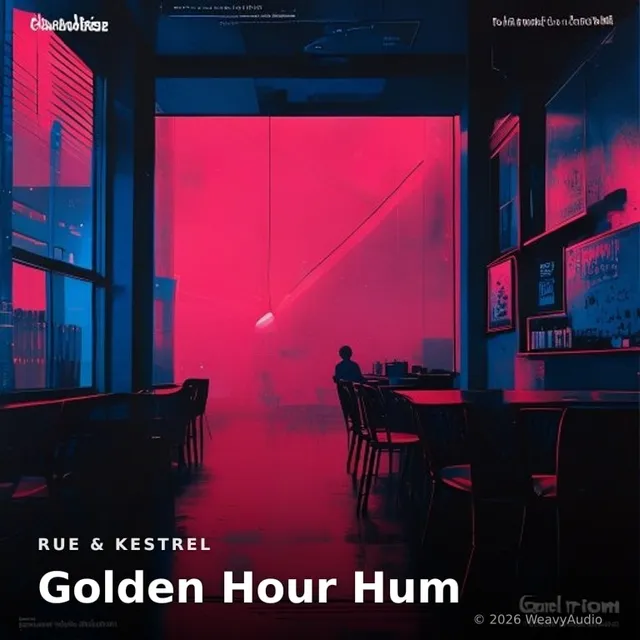 Golden Hour Hum – Rue & Kestrel, okładka