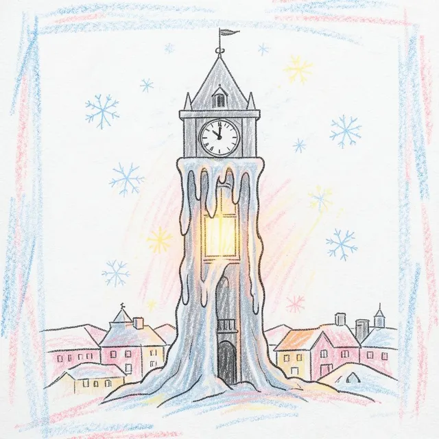 Zegar ze śnieżnego miasta 2 by Gwiazdki i Księżyc — Kids & Fairy Tale Calm cover art on WeavyAudio